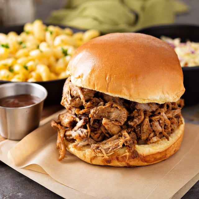 Kids Pulled Pork Sandwich.